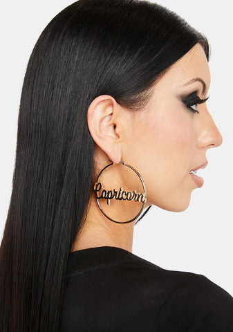 Reppin' Capricorn Hoop Earrings