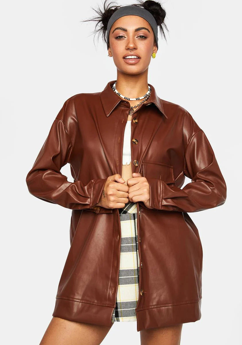 Vegan Leather Shacket