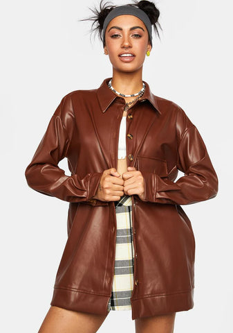 Vegan Leather Shacket