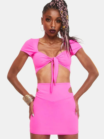 Fallin' Up Cut-Out Mini Skirt