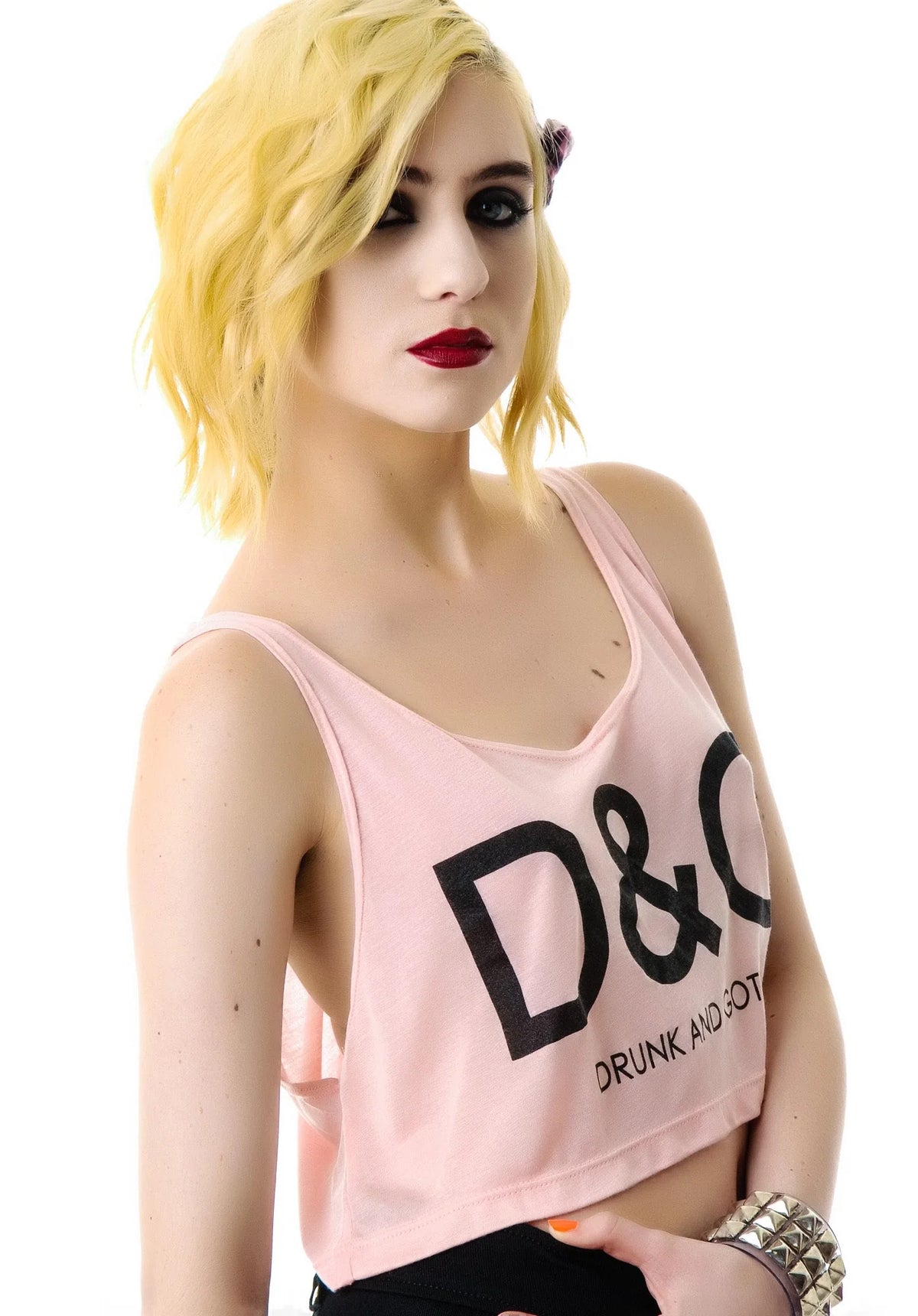 Drunk and Goth Cropped Tank Top - Black