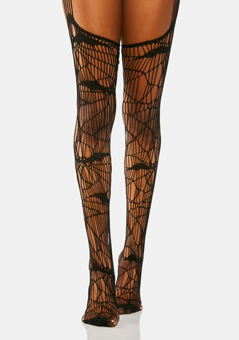 Straight Edge Nights Distressed Tights