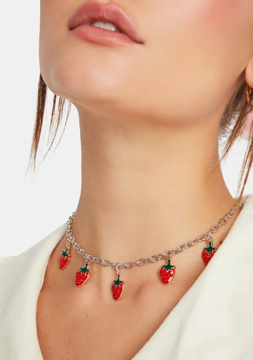 Strawberry Treats Chain Necklace