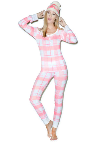 Pink Plaid Ski Bunny Set