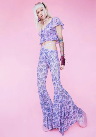 Are We Human Dragon Print Bell Bottoms