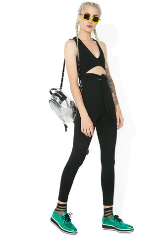Eye Of The Storm Waist Tie Jumpsuit