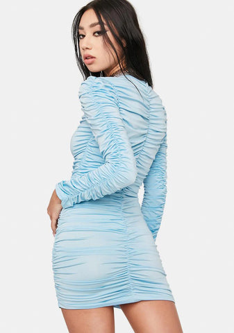Sky Wind Ruched Mini Dress