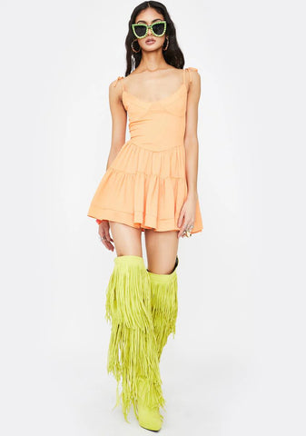 Orange Bijou Mini Dress