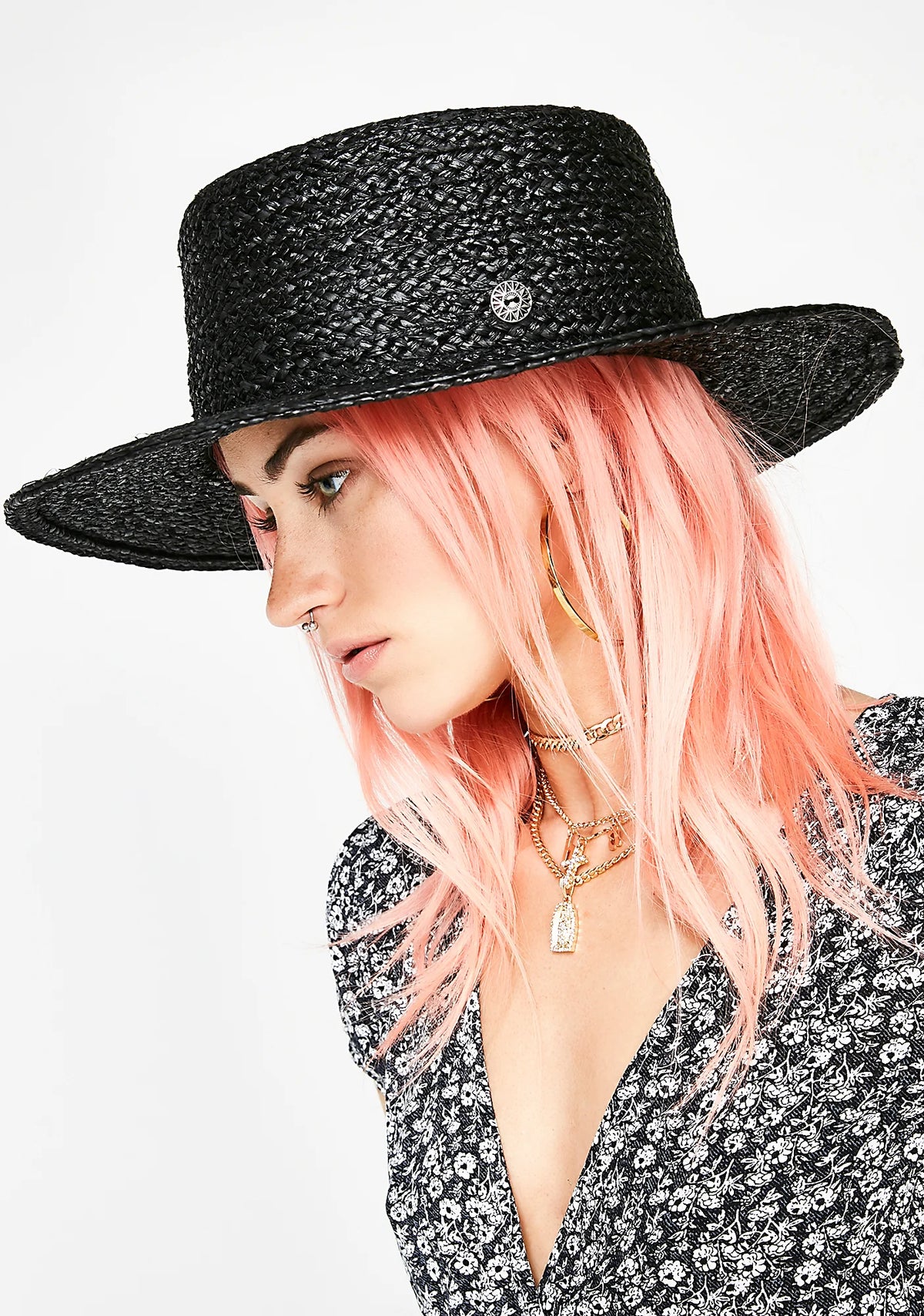 Dark Love In The Garden Straw Hat