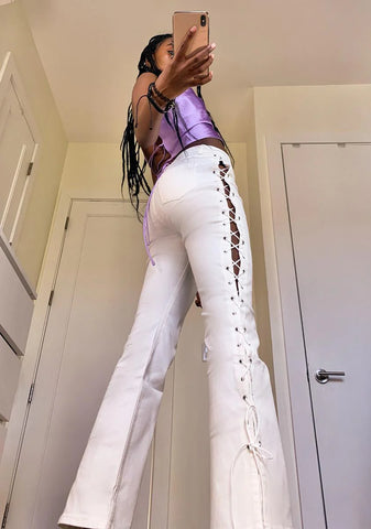 Back In Action Lace Up Jeans