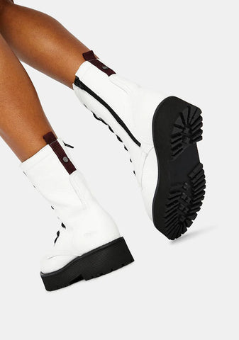 White Mac Genuine Leather Boots