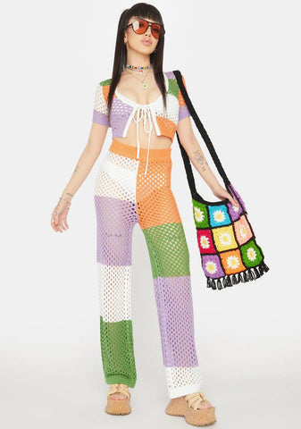 Lavender Make A Bet Crochet Pants