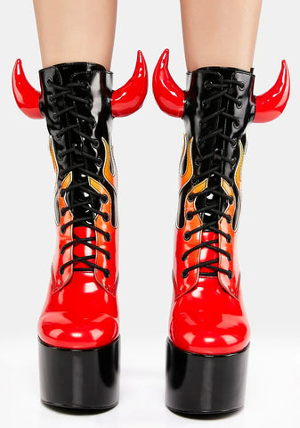 Devilishly Yours Platform Boots