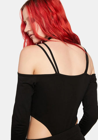 Dark Spice Asymmetric Hollow Out Bodysuit