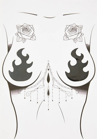 Black Vinyl Flame Pasties