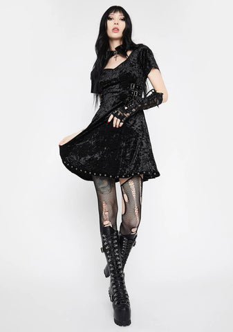 Devil Magic Velvet Mini Dress