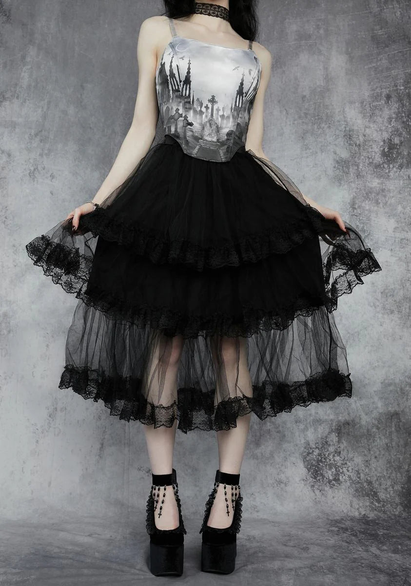 Losing Hope Tulle Midi Skirt