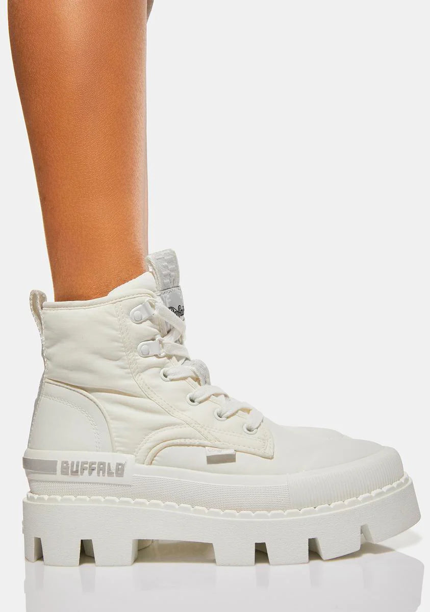 White Raven Hi Platform Sneakers