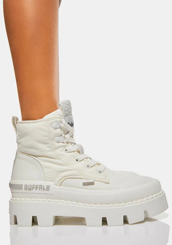 White Raven Hi Platform Sneakers