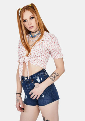 Tango Feels Ribcage Denim Shorts