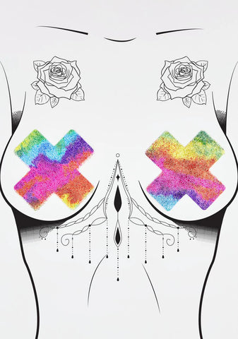 Velvet Tie Dye Cross Pasties