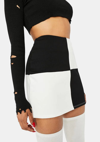 And Checkmate Bodycon Mini Skirt
