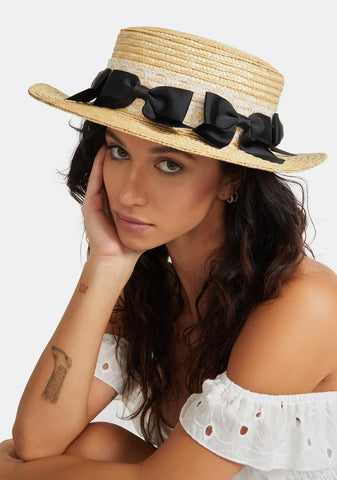 Country Paradise Bow Straw Hat