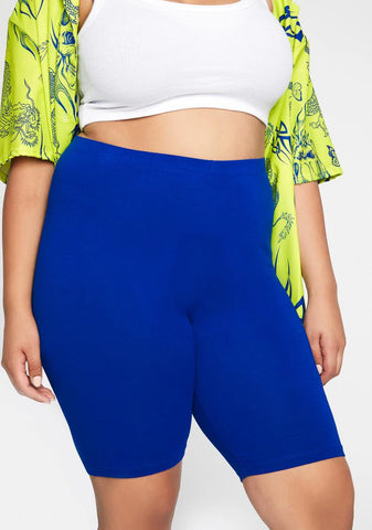 Navy Bb Power Up Biker Shorts