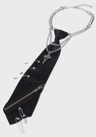Danger First Layered Tie Necklace