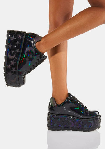 Reflective Lala Luna Platform Sneakers