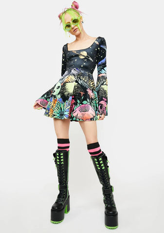 Ethereal World Bell Sleeve Dress