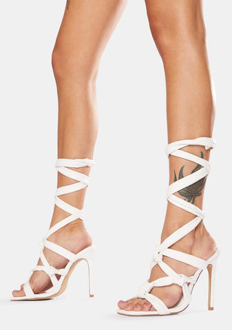 Convo Knotted Lace Up Stiletto Heels