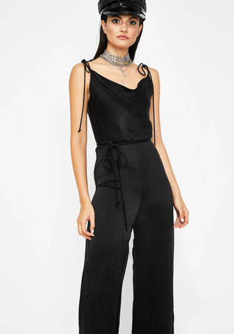 Dare To Flare Satin Jumpsuit
