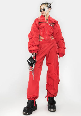 Red Nylon Tactical Bandana Top