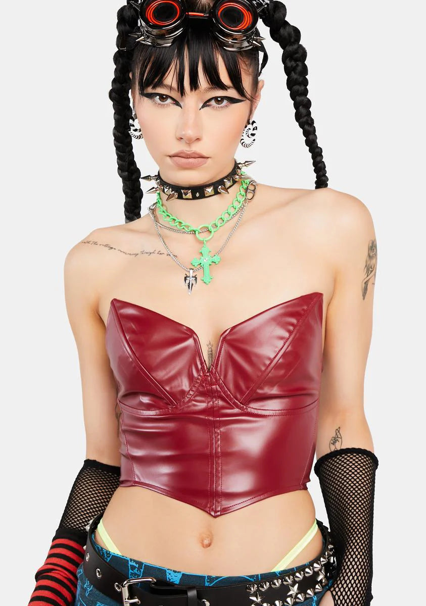 Hot Defiance In Her Corset Top