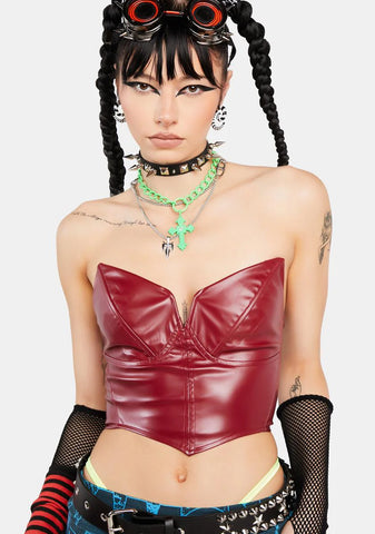 Hot Defiance In Her Corset Top