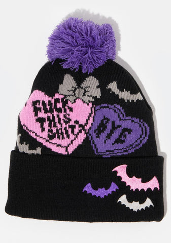 F This Shii Pom Pom Beanie