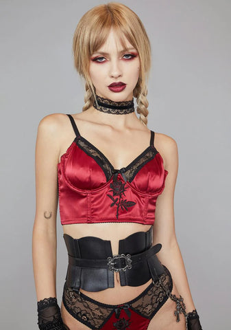 Extra Credit Satin Corset Top