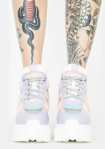 Pastel Rainbow Oval Platform Sneakers