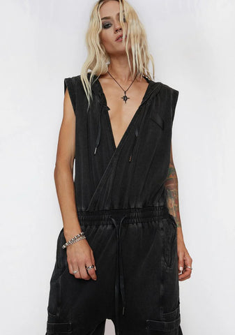 Filter Unisex Washed Hoodie Jumpsuit