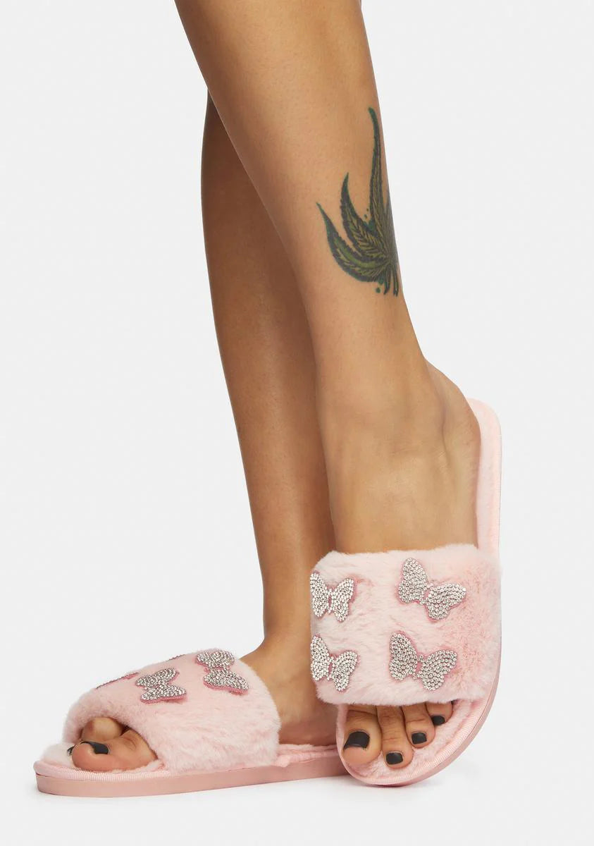 Baby Hit The Streets Butterfly Fuzzy Slides