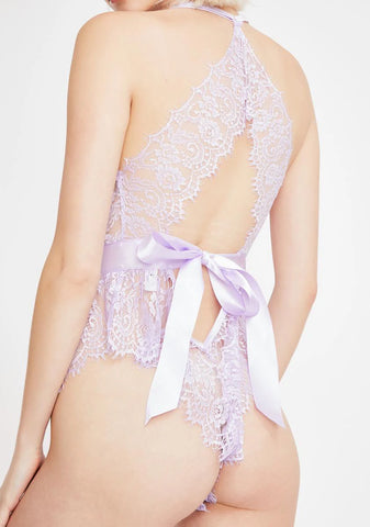 Lavender Say It Again Lace Romper