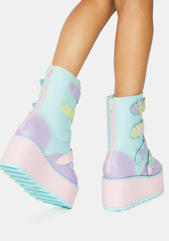 Pastel Karma Butterfly Platform Boots