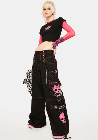 Pink Super Skull Wide Leg Pants