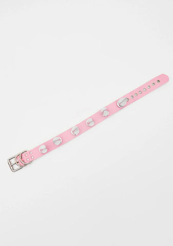 Pink Bowser Spiked Collar
