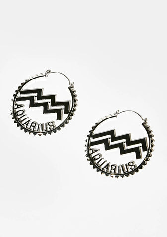 Reppin' Aquarius Hoop Earrings