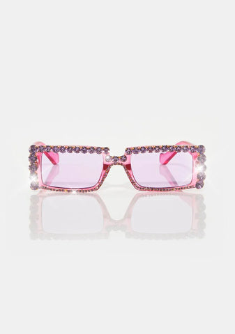 Puttin' On The Glitz Rectangular Sunglasses
