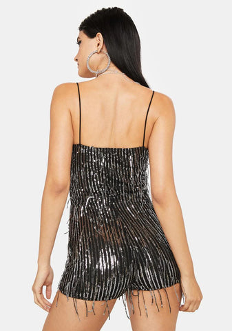Sparkle Nights Sequin Fringe Romper