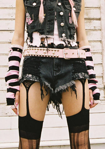 Outta This Town Distressed Shorts