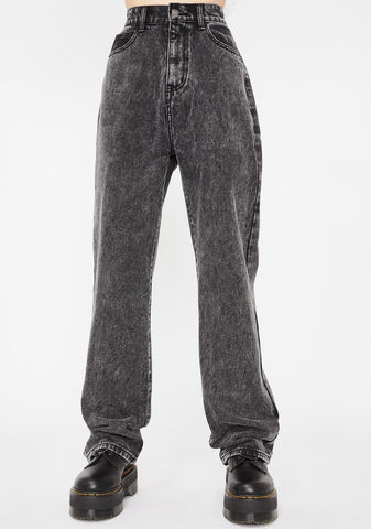 Acid Wash Loose Fit Denim Jeans